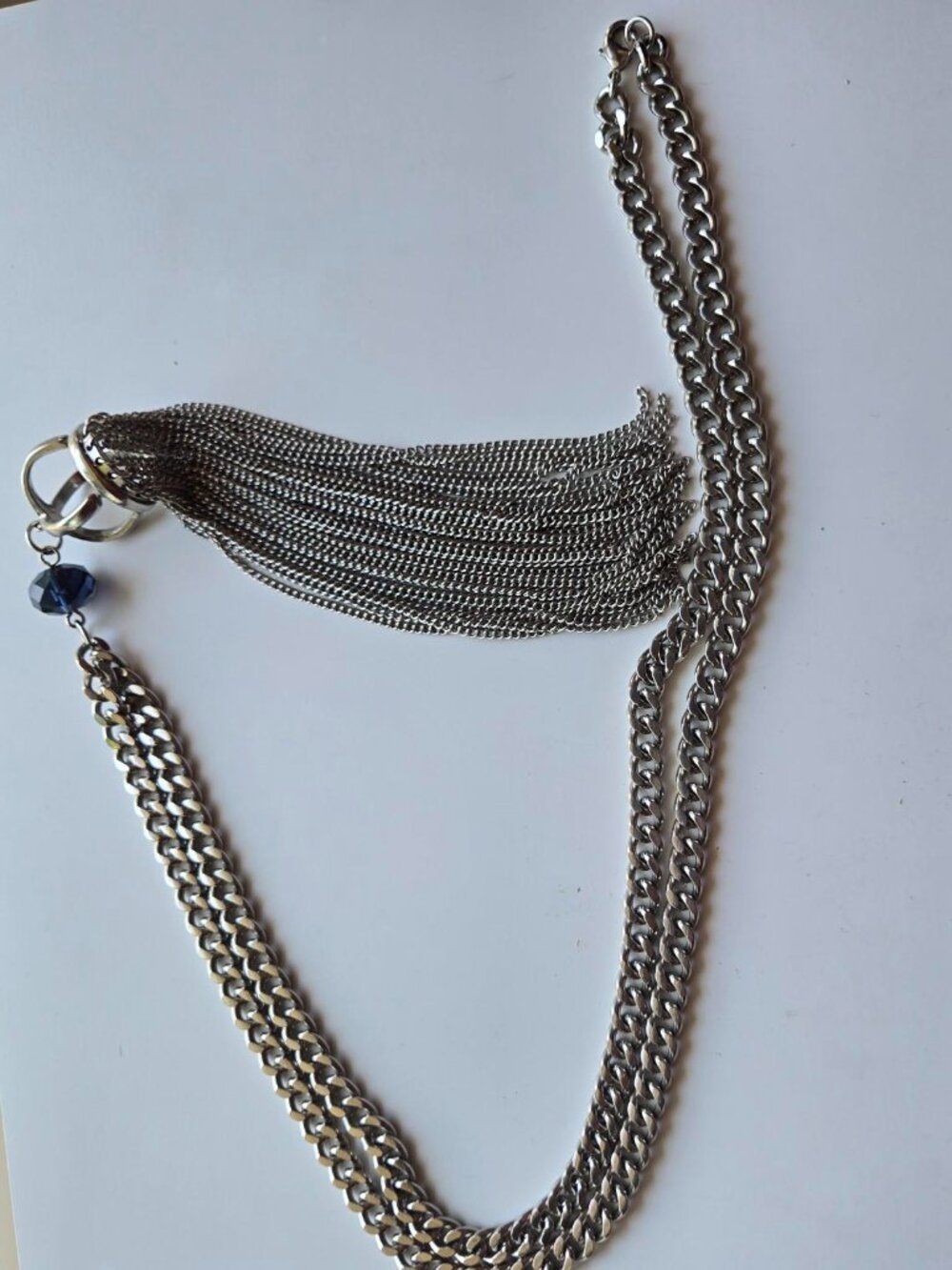 21" chainmail tassle necklace